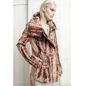 Nicholas K Revised Brock Leather Jacket Bronze Tie Dye